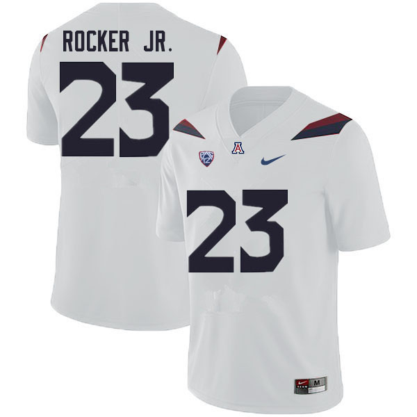 Men #23 Stevie Rocker Jr. Arizona Wildcats College Football Jerseys Sale-White - Click Image to Close
